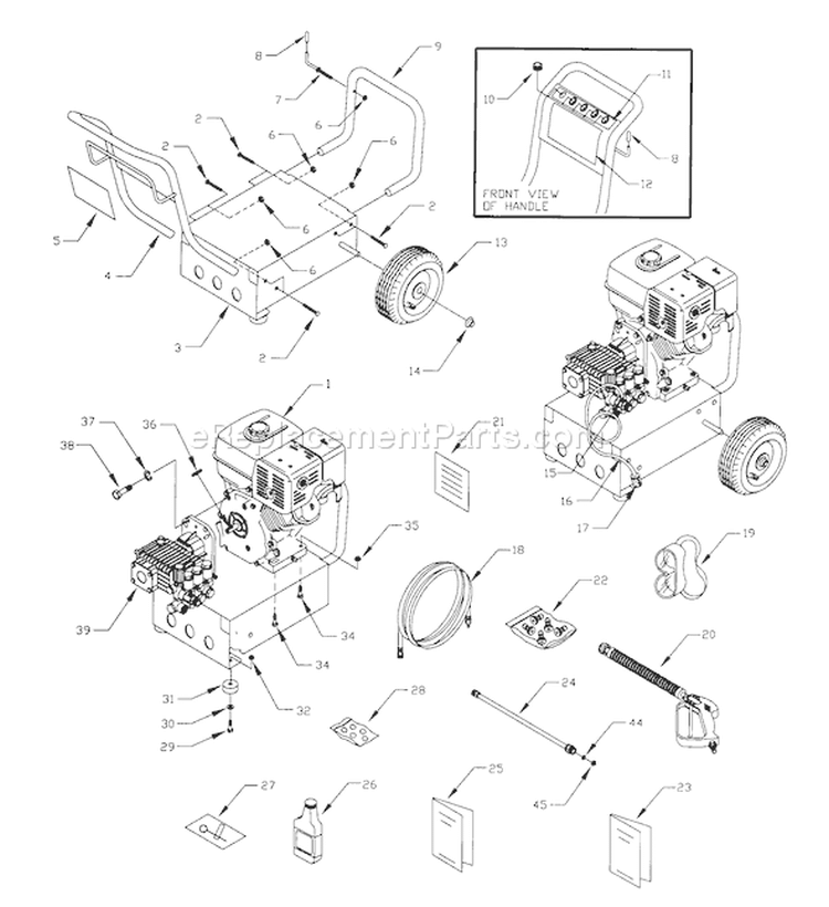 Page A Diagram and Parts List for 1420-0  Briggs and Stratton Pressure Washer